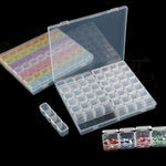 56 Fächer Transparenter Kunststoff-Organizer Schmuck Nail Art Strass Perlen Aufbewahrungsbox, Transparent, Farbig