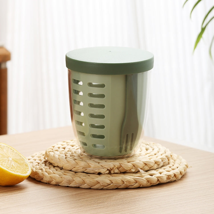 600ml Obst- und Gemüse-Snackbecher mit Deckel und Gabel Luftdichte Auslaufsichere Salatbox