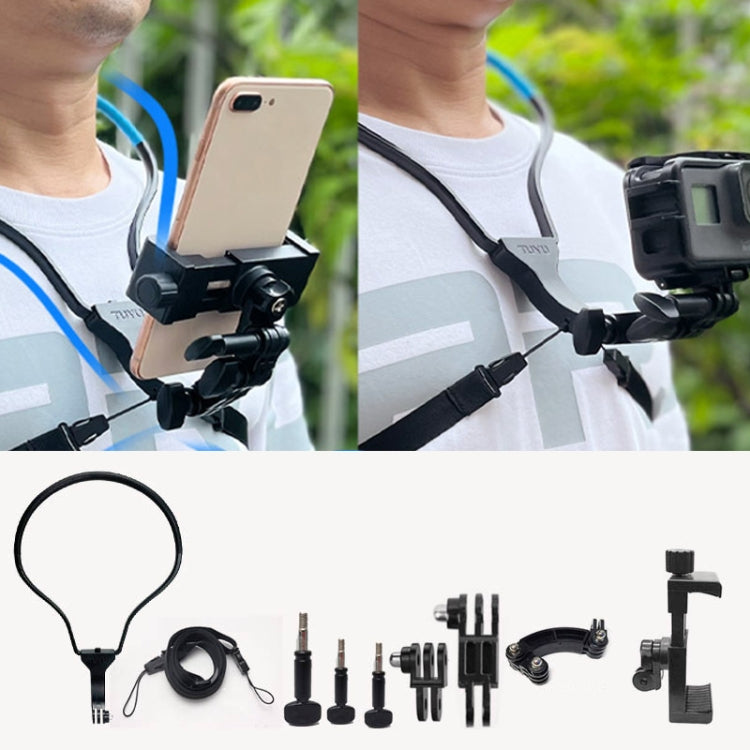 TUYU Kamera Nackenhalter Handy Brustgurt Halterung Für Videoaufnahmen//POV, Standard (Schwarz), Standard (Blau), Mit Handyclip (Schwarz), Mit Handyclip (Blau), Vertikale Aufnahme (Schwarz), Vertikale Aufnahme (Blau), Vertikal + Handyclip (Schwarz)
