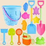13 Stück/Set Kinder Strandspielzeug Set Große Sandschaufel Eimer Sandgrabwerkzeuge Sanduhr, Blauer Rundturm, Rosa Rundturm, Grüner Rundturm, Blauer Spitzen Eimer, Rosa Spitzen Eimer, Lila Spitzen Eimer, Blauer Quadratischer Turm, Rosa Quadratischer Turm