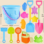 13 Stück/Set Kinder Strandspielzeug Set Große Sandschaufel Eimer Sandgrabwerkzeuge Sanduhr, Blauer Rundturm, Rosa Rundturm, Grüner Rundturm, Blauer Spitzen Eimer, Rosa Spitzen Eimer, Lila Spitzen Eimer, Blauer Quadratischer Turm, Rosa Quadratischer Turm