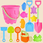 13 Stück/Set Kinder Strandspielzeug Set Große Sandschaufel Eimer Sandgrabwerkzeuge Sanduhr, Blauer Rundturm, Rosa Rundturm, Grüner Rundturm, Blauer Spitzen Eimer, Rosa Spitzen Eimer, Lila Spitzen Eimer, Blauer Quadratischer Turm, Rosa Quadratischer Turm