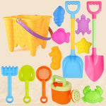 13 Stück/Set Kinder Strandspielzeug Set Große Sandschaufel Eimer Sandgrabwerkzeuge Sanduhr, Blauer Rundturm, Rosa Rundturm, Grüner Rundturm, Blauer Spitzen Eimer, Rosa Spitzen Eimer, Lila Spitzen Eimer, Blauer Quadratischer Turm, Rosa Quadratischer Turm