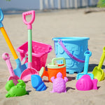 13 Stück/Set Kinder Strandspielzeug Set Große Sandschaufel Eimer Sandgrabwerkzeuge Sanduhr, Blauer Rundturm, Rosa Rundturm, Grüner Rundturm, Blauer Spitzen Eimer, Rosa Spitzen Eimer, Lila Spitzen Eimer, Blauer Quadratischer Turm, Rosa Quadratischer Turm