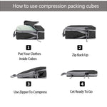 8-in-1 Kompressions-Packwürfel, erweiterbare Reisetaschen, Gepäckorganizer, 8-in-1