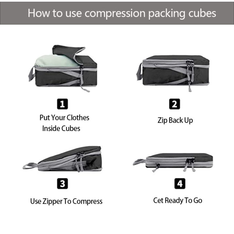 8-in-1 Kompressions-Packwürfel, erweiterbare Reisetaschen, Gepäckorganizer, 8-in-1