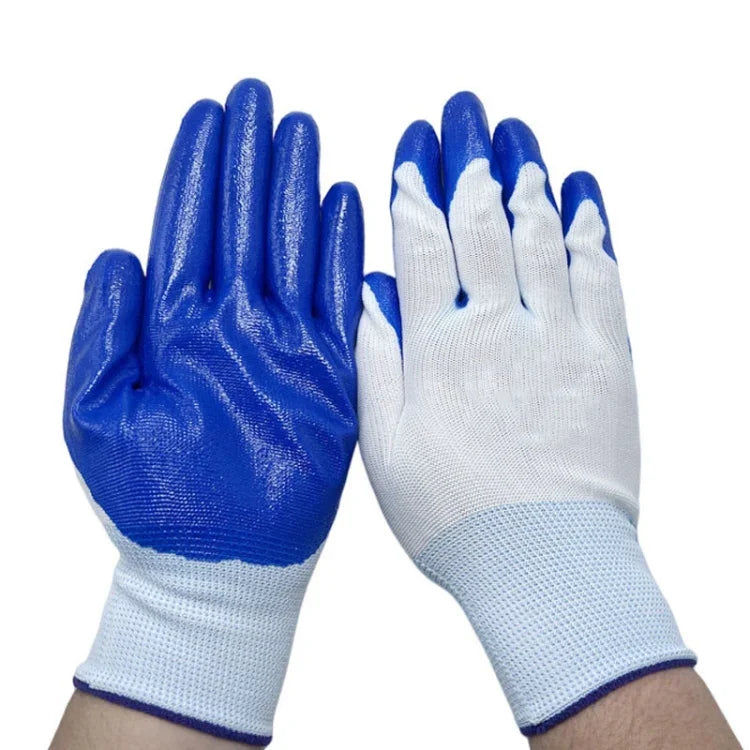 2 Paar Arbeitsschutzhandschuhe Abrieb- und ölbeständige Nitril-Halbgummihandschuhe