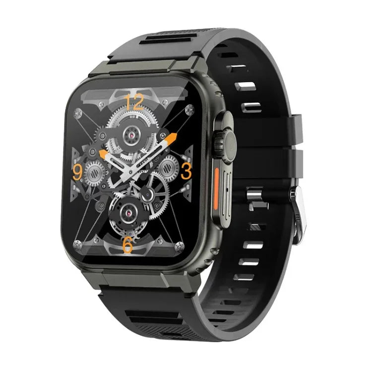 A70 1,96 Zoll Gesundheitsüberwachung Multifunktionale IP68 Wasserdicht Bluetooth-Smartwatch, Schwarz, Orange