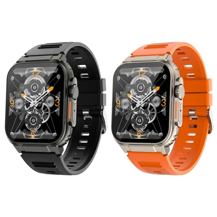 A70 1,96 Zoll Gesundheitsüberwachung Multifunktionale IP68 Wasserdicht Bluetooth-Smartwatch, Schwarz, Orange