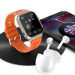A70 1,96 Zoll Gesundheitsüberwachung Multifunktionale IP68 Wasserdicht Bluetooth-Smartwatch, Schwarz, Orange
