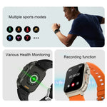 A70 1,96 Zoll Gesundheitsüberwachung Multifunktionale IP68 Wasserdicht Bluetooth-Smartwatch, Schwarz, Orange