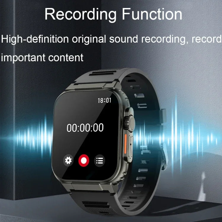 A70 1,96 Zoll Gesundheitsüberwachung Multifunktionale IP68 Wasserdicht Bluetooth-Smartwatch, Schwarz, Orange