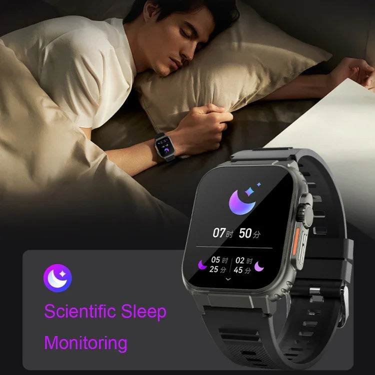 A70 1,96 Zoll Gesundheitsüberwachung Multifunktionale IP68 Wasserdicht Bluetooth-Smartwatch, Schwarz, Orange