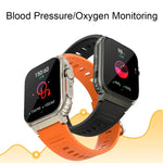 A70 1,96 Zoll Gesundheitsüberwachung Multifunktionale IP68 Wasserdicht Bluetooth-Smartwatch, Schwarz, Orange