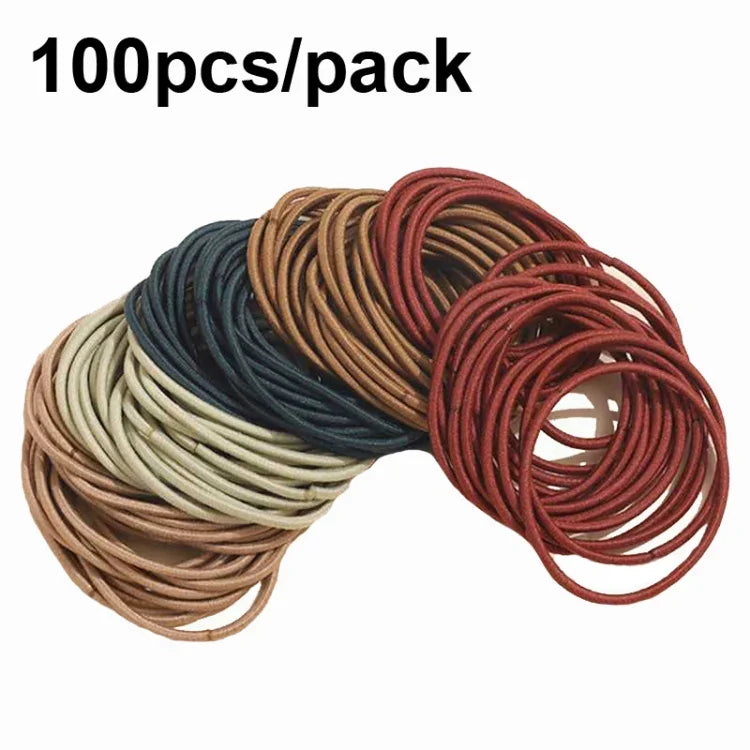 100 Stück/Packung Dehnbare Haaraccessoires Nylon Haarring Haarband Haargummi Stirnband