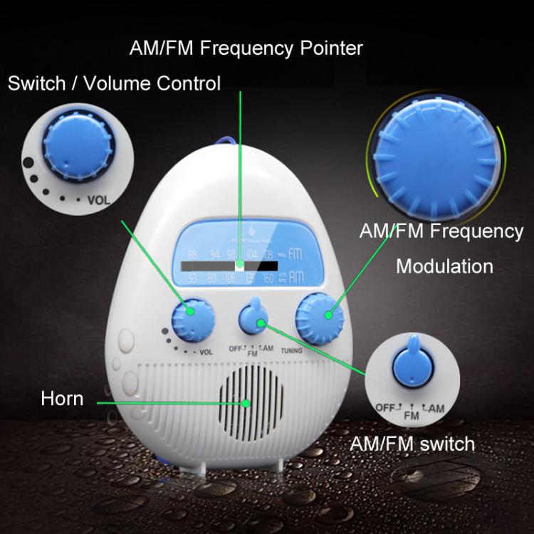 Tragbares wasserdichtes FM-Radio mit Aufhängekordel für Badezimmer, SY-900