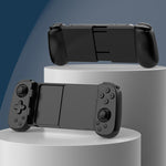 D6 Bluetooth-Gamepad mit Einziehmechanismus, Dual-Hall-Sensor (6-Achsen) für Android/iPhone/Switch, erhältlich in Schwarz, Weiß und Rot.
