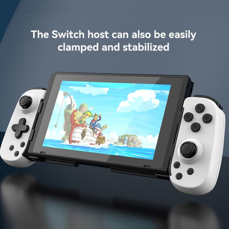 D6 Bluetooth-Gamepad mit Einziehmechanismus, Dual-Hall-Sensor (6-Achsen) für Android/iPhone/Switch, erhältlich in Schwarz, Weiß und Rot.