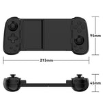 D6 Bluetooth-Gamepad mit Einziehmechanismus, Dual-Hall-Sensor (6-Achsen) für Android/iPhone/Switch, erhältlich in Schwarz, Weiß und Rot.