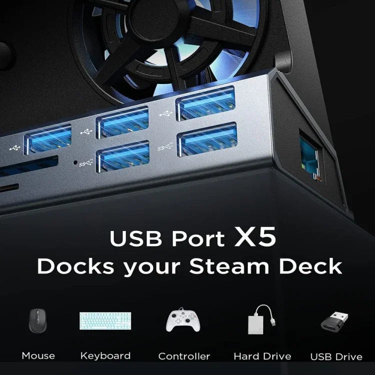 Für ASUS ROG Ally 100W PD Lade-Spielkonsolenständer Multifunktionale USB 3.0 Dockingstation, 5-in-1, 6-in-1, 9-in-1, 10-in-1