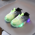 WISDOMFROG Mädchen Sneakers mit LED-Licht, Jungen Farbverlauf Mesh Schuhe, Kinderschuhe, 21, 22, 23, 24, 25, 26, 27, 28, 29, 30