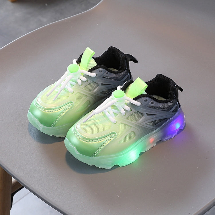 WISDOMFROG Mädchen Sneakers mit LED-Licht, Jungen Farbverlauf Mesh Schuhe, Kinderschuhe, 21, 22, 23, 24, 25, 26, 27, 28, 29, 30