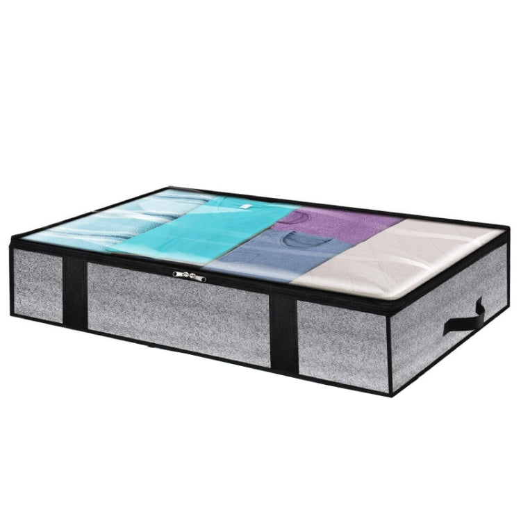 Vliesstoff Faltbare Unterbett-Aufbewahrungstasche für Kleidung Decken 100x50x18cm, 100x50x18cm (Druck Grau)