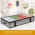 Vliesstoff Faltbare Unterbett-Aufbewahrungstasche für Kleidung Decken 100x50x18cm, 100x50x18cm (Druck Grau)