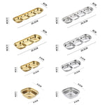 Stainless Steel Square Sauce Dish Hotpot Seasoning Disc Barbecue Tableware, 1 Grid (Silver), 2 Grid (Silver), 3 Grid (Silver), 4 Grid (Silver), 1 Grid (Gold), 2 Grid (Gold), 3 Grid (Gold), 4 Grid (Gold)