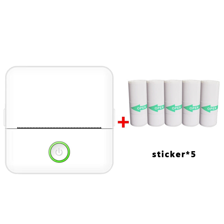 X6 200DPI Schüler Hausaufgaben Drucker Bluetooth tintenloser Taschen-Drucker, rosa Druckerpapier x1, weißes Druckerpapier x1, rosa Druckerpapier x5, weißes Druckerpapier x5, rosa Aufkleber x5, weiße Aufkleber x5, rosa 5 Druckerpapier+5 Aufkleber