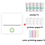 X6 200DPI Schüler Hausaufgaben Drucker Bluetooth tintenloser Taschen-Drucker, rosa Druckerpapier x1, weißes Druckerpapier x1, rosa Druckerpapier x5, weißes Druckerpapier x5, rosa Aufkleber x5, weiße Aufkleber x5, rosa 5 Druckerpapier+5 Aufkleber
