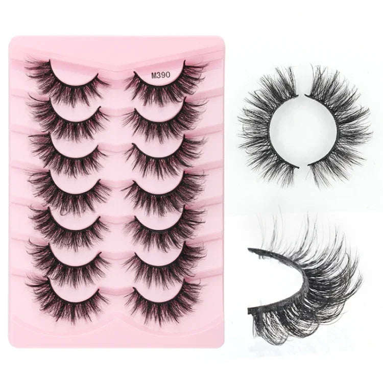 7 Paar/Box Künstliche Wimpern, natürlich voluminös, 3D-Nerz-Look, verlängern die Wimpern, M390