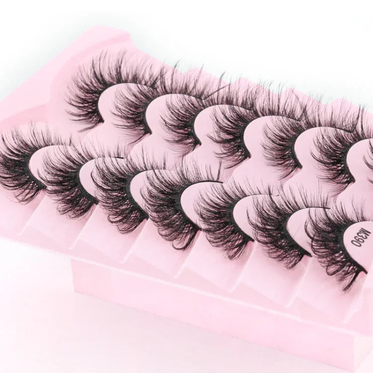 7 Paar/Box Künstliche Wimpern, natürlich voluminös, 3D-Nerz-Look, verlängern die Wimpern, M390