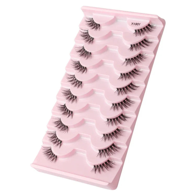 10 Paar/Box Halbwimpern mit transparenten Stielen, Natura Extension Lashes, Y1001, Y1002, Y1003, Y1004, Y1005, Y1006, Y1007, Y1008, Y1009, Y1011