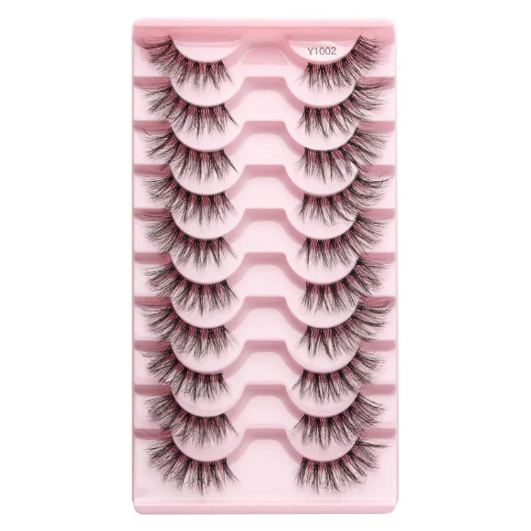 10 Paar/Box Halbwimpern mit transparenten Stielen, Natura Extension Lashes, Y1001, Y1002, Y1003, Y1004, Y1005, Y1006, Y1007, Y1008, Y1009, Y1011