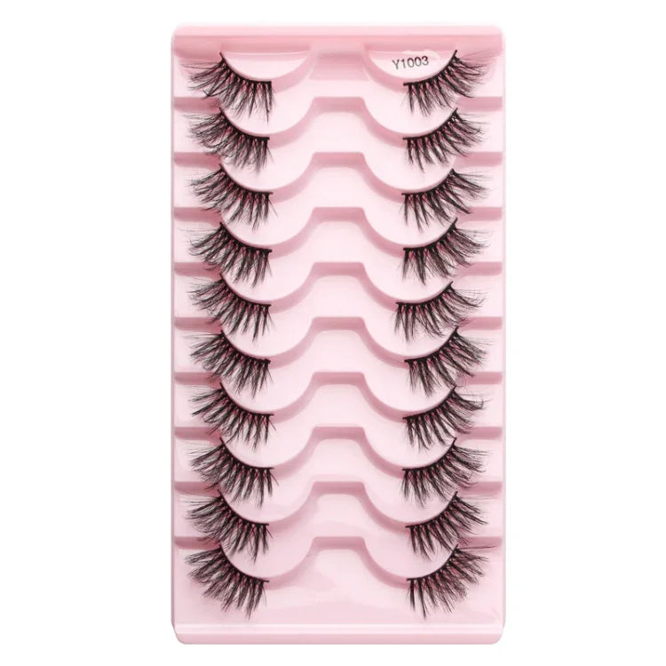 10 Paar/Box Halbwimpern mit transparenten Stielen, Natura Extension Lashes, Y1001, Y1002, Y1003, Y1004, Y1005, Y1006, Y1007, Y1008, Y1009, Y1011