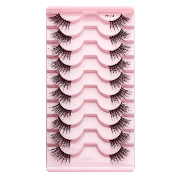 10 Paar/Box Halbwimpern mit transparenten Stielen, Natura Extension Lashes, Y1001, Y1002, Y1003, Y1004, Y1005, Y1006, Y1007, Y1008, Y1009, Y1011
