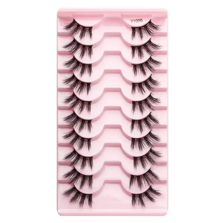 10 Paar/Box Halbwimpern mit transparenten Stielen, Natura Extension Lashes, Y1001, Y1002, Y1003, Y1004, Y1005, Y1006, Y1007, Y1008, Y1009, Y1011