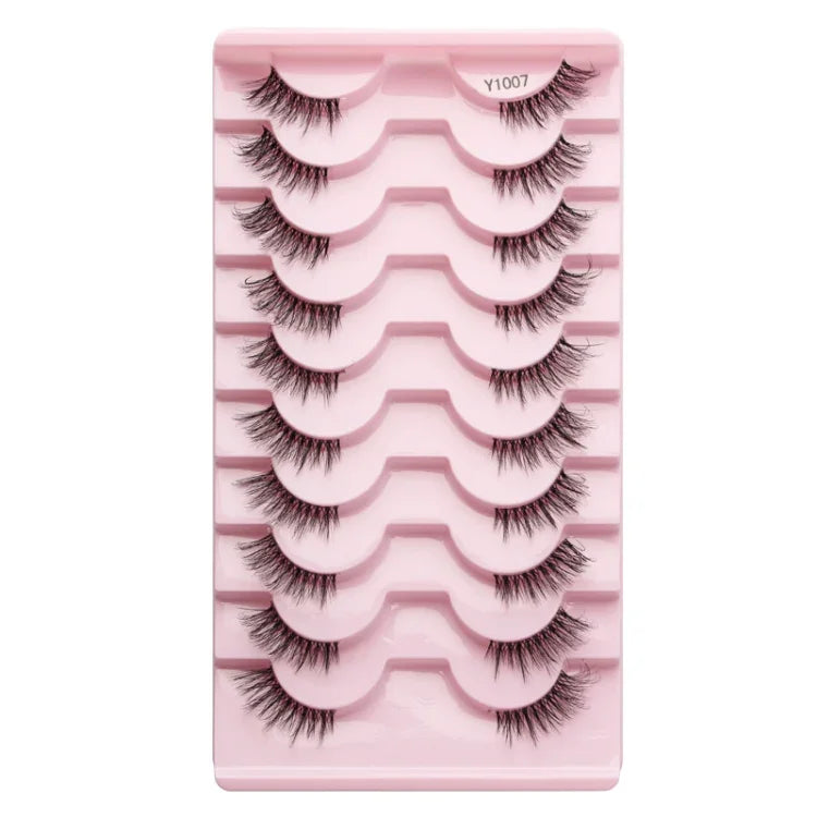 10 Paar/Box Halbwimpern mit transparenten Stielen, Natura Extension Lashes, Y1001, Y1002, Y1003, Y1004, Y1005, Y1006, Y1007, Y1008, Y1009, Y1011