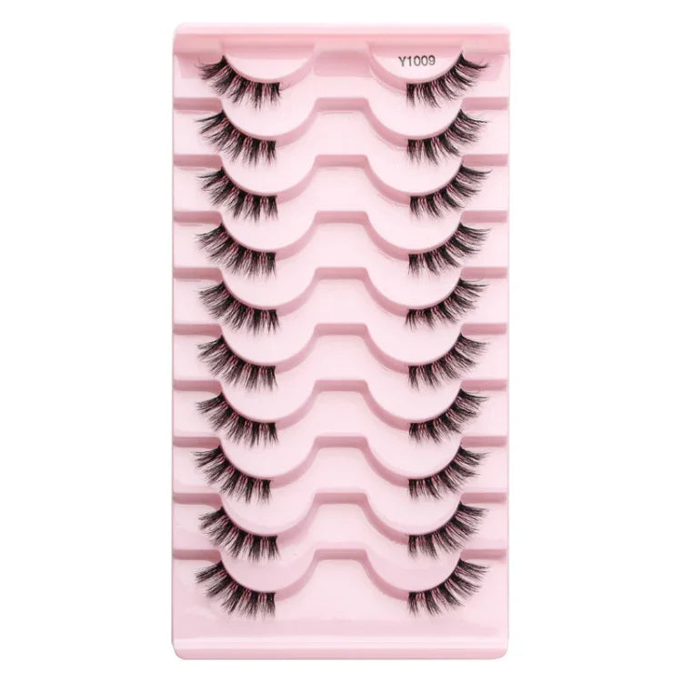 10 Paar/Box Halbwimpern mit transparenten Stielen, Natura Extension Lashes, Y1001, Y1002, Y1003, Y1004, Y1005, Y1006, Y1007, Y1008, Y1009, Y1011