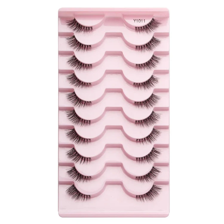 10 Paar/Box Halbwimpern mit transparenten Stielen, Natura Extension Lashes, Y1001, Y1002, Y1003, Y1004, Y1005, Y1006, Y1007, Y1008, Y1009, Y1011