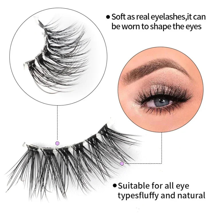 10 Paar/Box Halbwimpern mit transparenten Stielen, Natura Extension Lashes, Y1001, Y1002, Y1003, Y1004, Y1005, Y1006, Y1007, Y1008, Y1009, Y1011