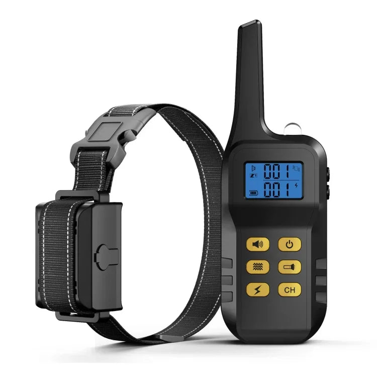 Pet Smart Elektroschock-Trainingshalsband, wasserdicht, Hundeerziehungsgerät, Empfänger + gelbe Fernbedienung, nur Empfänger