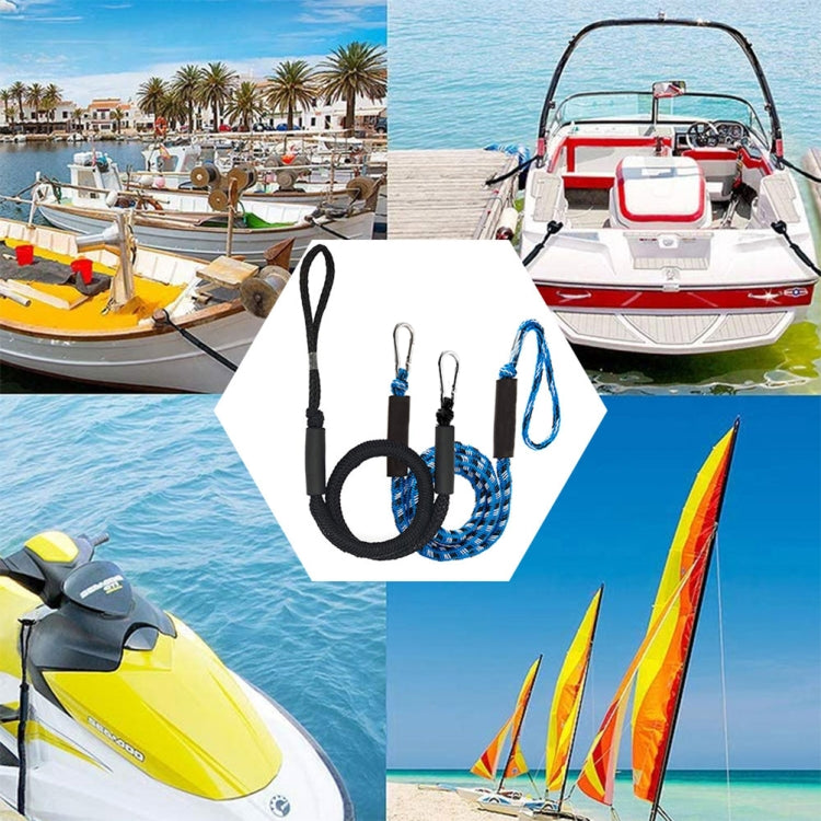 Pier Edelstahl Klemme Bootseil Zubehör PWC Eingebauter Puffer Kajak Festmacherseil, Schwarz, Schwarz Blau Rot, Blau Weiß Schwarz