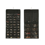 48-Fächer Schmuck Aufbewahrung Hängebeutel Mongewebt Doppelseitige Schmuck Organizer Tasche, 48-Fächer