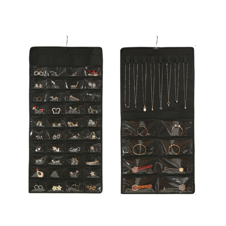 48-Fächer Schmuck Aufbewahrung Hängebeutel Mongewebt Doppelseitige Schmuck Organizer Tasche, 48-Fächer