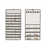 48-Fächer Schmuck Aufbewahrung Hängebeutel Mongewebt Doppelseitige Schmuck Organizer Tasche, 48-Fächer