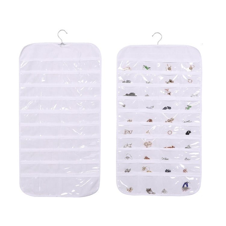 80-Fächer Schmuck Aufbewahrung Hängebeutel Mongewebt Doppelseitige Schmuck Organizer Tasche, 80-Fächer