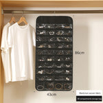 80-Fächer Schmuck Aufbewahrung Hängebeutel Mongewebt Doppelseitige Schmuck Organizer Tasche, 80-Fächer