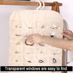 80-Fächer Schmuck Aufbewahrung Hängebeutel Mongewebt Doppelseitige Schmuck Organizer Tasche, 80-Fächer